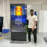 Écran LCD d'intérieur à haute luminosité, non tactile, 65 pouces, 700 nits, Android, intelligent, sur pied, affichage numérique LCD pour la publicité
