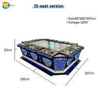 Table de jeu de pêche à grand écran pour 10 joueurs, machine d'arcade de pêche à monnayeur basée sur les compétences pour centre de jeux