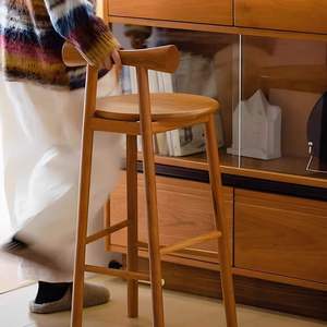 Nouvelle Chaise de Restaurant Nola de Luxe Moderne, Style Nordique, en <span class=keywords><strong>Bois</strong></span> Massif, pour Hôtel, Café, Bar, <span class=keywords><strong>Tabouret</strong></span> <span class=keywords><strong>Haut</strong></span> - Product Image 4