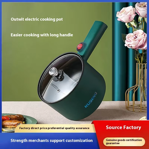 مقلاة كهربائية صغيرة متعددة الوظائف محمولة مع غطاء زجاجي، وعاء طهي كهربائي للمنزل مع طلاء غير لاصق - Product Image 3