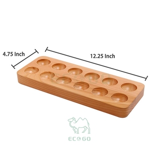 Soporte de madera para huevos, bandeja de almacenamiento de huevos de bambú con capacidad para 12 huevos, organizador de encimera de madera maciza para Cocina - Product Image 4