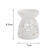 Meilleure vente transfrontalière : Brûleur d'huiles essentielles en céramique blanche creuse, chauffe-cire aromatique pour bougie chauffe-plat, décoration pour la maison et la chambre