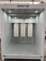 Cabine de pulvérisation industrielle compacte pour revêtement en poudre, avec récupération des oversprays, pour le prototypage