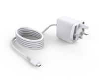 Chargeur USB-C GaN 45W avec câble fixe adapté aux smartphones/ordinateurs portables/autres appareils numériques