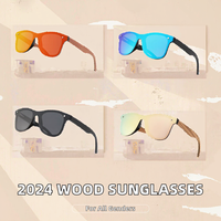 Lunettes de soleil polarisées carrées tendance 2025, monture en bois sans cerclage, verres TAC 1504, protection UV PC %, personnalisables avec logo