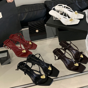 Sandalias de Tacón Alto Rojas con Punta Abierta, Cómodas y Personalizadas para Mujer, Zapatos de Boda, Diseño 2025 - Product Image 6