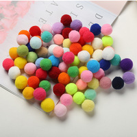 Boule molle et pelucheuse de 25mm, couleur haute, élastique, bricolage polyester, 2.5cm, pompons, pour chaussures et accessoires de chapeau