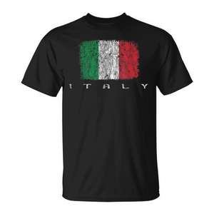 T-Shirt Orgoglio Italiano con Bandiera Italiana, Maglietta Promozionale per Vacanze in Italia con Design della Bandiera Italiana - Product Image 1