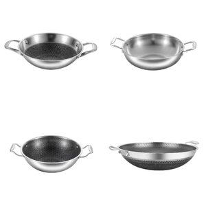 Casseroles et poêles modernes en acier inoxydable compatibles induction et gaz, revêtement métallique arc-en-ciel - Product Image 3