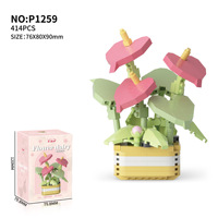 Set de Bloques de Construcción de Flores DIY, Flor de Cerezo, Tulipán, Girasol, Juguete Educativo de Plástico ABS, Ladrillos de Plantas de Jardín para Niños, Decoración del Hogar