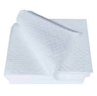 Tampon absorbant d'huile blanc 40x50cm |   200 pièces/boîte, 200 g/m² pour la protection contre les fuites en atelier et en machine