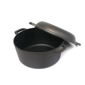 सूप पॉट 2 में 1 फ्राइंग पैन कवर सूप बर्तन में स्किलेट ढक्कन के साथ लोहे की रोटी पैन पॉट - Product Image 2