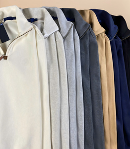 Felpa a Collo Alto con Maniche Lunghe in Maglia <span class=keywords><strong>per</strong></span> Uomo, Vendita Calda, Felpa con Mezza Zip e Vestibilità Ampia <span class=keywords><strong>per</strong></span> Donna - Product Image 1