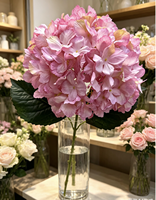 Fleur artificielle d'hortensia grande en soie, fausse fleur écologique pour mur floral, décoration intérieure, couleur Morandi, vente en gros