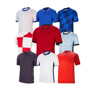 deutschland euro 2024 heim-kit fabrik heißer verkauf rot & blau schlicht retro individuelles original herren-fußball-kit set uniformen für herren