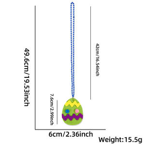 Collar <span class=keywords><strong>de</strong></span> Pascua con Colgante <span class=keywords><strong>de</strong></span> Conejito, Zanahorias, Huevo Colorido y Pollito, Joyería <span class=keywords><strong>de</strong></span> Moda para Fiesta <span class=keywords><strong>de</strong></span> Pascua - Product Image 6