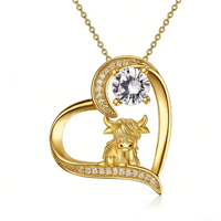 Collier pendentif en bijoux écossais Highland Cow