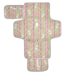 แผ่นรองเปลี่ยนผ้าอ้อมเด็กพับได้แบบพกพา ลายดอกพูเคนิเคนิสีชมพู สไตล์ฮาวาย รุ่นใหม่ปี 2024 - Product Image 1