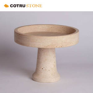 ถาดไม้ค้ำยันธรรมชาติสีเบจทรงกลมดีไซน์ใหม่การตกแต่งภายในที่ทันสมัยงานศิลปะวินเทจระดับไฮเอนด์ - Product Image 4