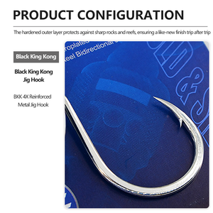เบ็ดตกปลา <span class=keywords><strong>BKK</strong></span> 4X Blade Jig Hook พร้อมตัวหมุน CNC และลูกหมุนทองแดง - 25 แบบอัพเกรดสำหรับอุปกรณ์ตกปลาทะเลที่ไม่พันกัน - Product Image 4