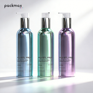 Custom Logo Aluminum <b>Bottle</b> for Cosmetic Skin Care-Light Proof Airtight Shampoo Lotion Container OEM Brand <b>Pump</b> Screen Printing - Product Image 1