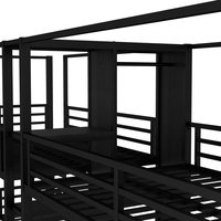 Cama litera cuádruple de metal resistente y moderna para ahorrar espacio, para 4 personas, para uso en hoteles, apartamentos y hospitales