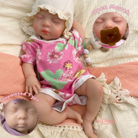 Poupée Reborn en Silicone Corps Entier de 12 et 18 Pouces, Réaliste au Toucher Doux, Peinte, Cheveux Micro-Racqués, Nouveau-né Endormi, Fille, pour Collectionneurs