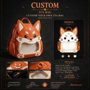 Custom Printing Pu Leather Designer Clear Window Ita Bag Animals Shape <strong>Backpack</strong> with Insert - Product Image 2