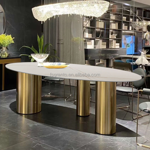 Mesa de comedor de losa de roca de 12mm de espesor de estilo moderno con patrón de mármol para el hogar, Hotel, apartamento, Villa, muebles de comedor - Product Image 6