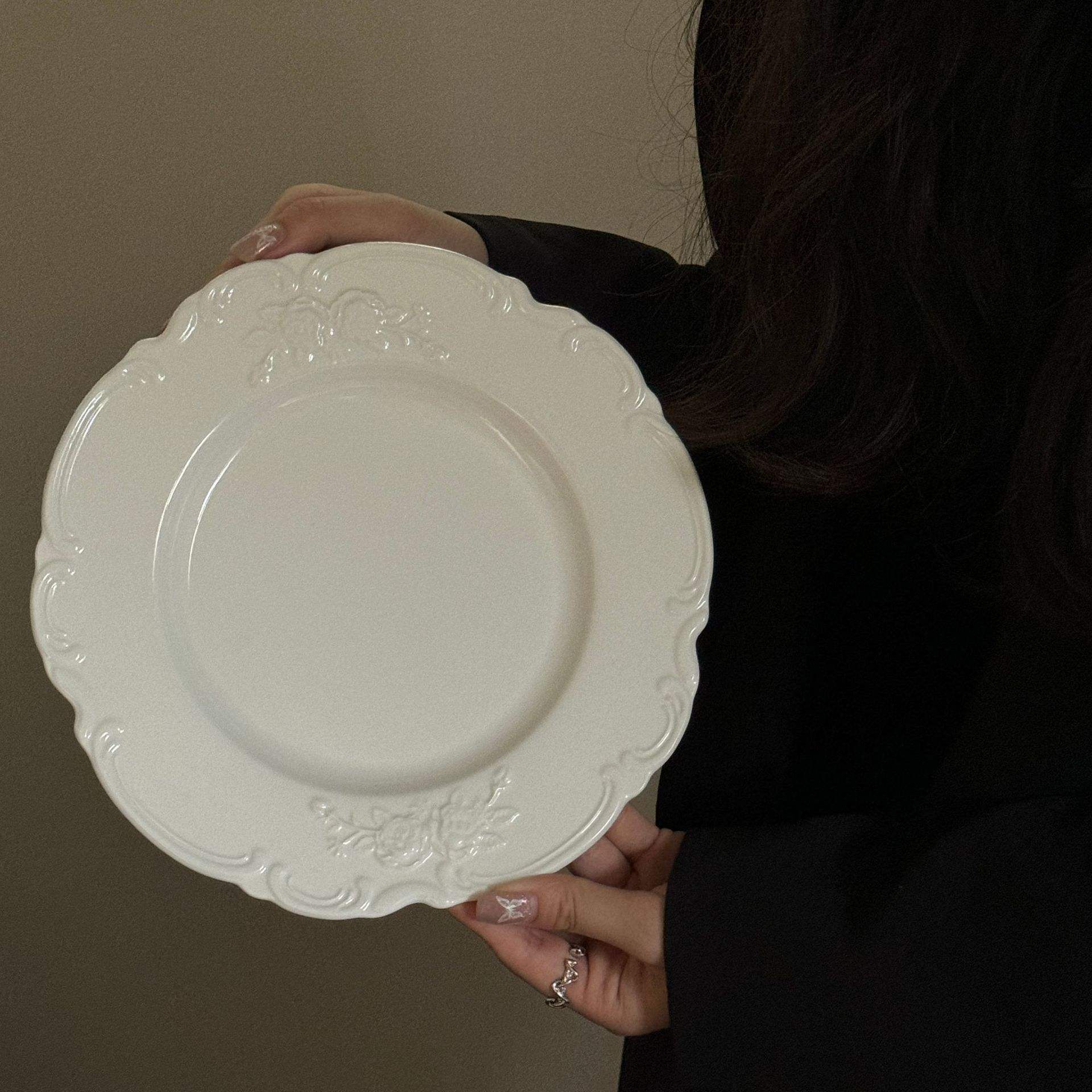 Rose lace plate