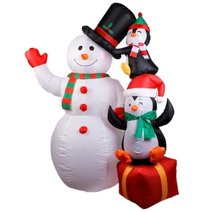 Decoración Navideña Inflable para Exteriores, Muñeco <span class=keywords><strong>de</strong></span> <span class=keywords><strong>Nieve</strong></span> con Tres Pingüinos, con Luces <span class=keywords><strong>de</strong></span> Colores, 7.8 pies <span class=keywords><strong>de</strong></span> Alto, Impermeable, 190T - Product Image 1