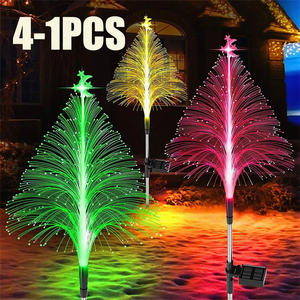 Lampe décorative de piquets de jardin étanche Ip65 pour l'extérieur Lampes à fibre optique à énergie solaire à 7 couleurs changeantes pour le chemin de la <span class=keywords><strong>cour</strong></span> - Product Image 1