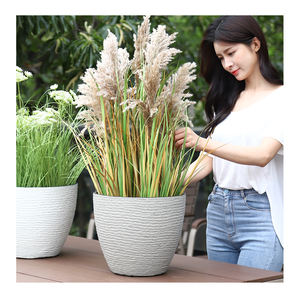 Macetas de estilo de muestra, <span class=keywords><strong>maceta</strong></span> Grande Medio ovalada de 27 <span class=keywords><strong>cm</strong></span>, <span class=keywords><strong>maceta</strong></span> con textura de piedra, <span class=keywords><strong>maceta</strong></span> de plástico de alta calidad de 10,6 pulgadas para exteriores - Product Image 3