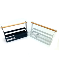 DaS Kitchen Organisateur de rangement de bureau Porte-épices de cuisine multifonction avec poignée en bois