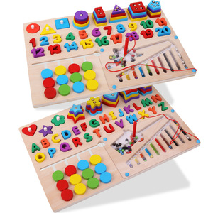 Tabla de Aprendizaje Temprano de Madera Premium 6 en 1, Juego de Emparejamiento de Números y Clasificación de Formas para el Desarrollo Cognitivo, Entrenamiento de Habilidades STEM, Juego Divertido - Product Image 3