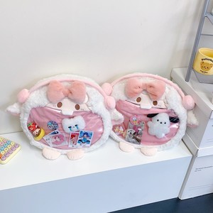 सुंदर फ्लुफ बड़े चेहरे के बैग स्कूल मेमने बड़े भोजन महिलाओं के कार्टून डॉल बैकपैक छात्र पारदर्शी चीन बैग - Product Image 3