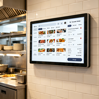 Pantalla Táctil Capacitiva de Acero Inoxidable IP65 de 23.8 Pulgadas, Pantalla Digital Android para Cocina KDS