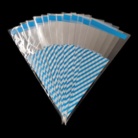 Sacs à douille triangulaires pour fête, bonbons, sandwichs, cadeaux, emballage, sacs d'emballage transparents en OPP, en CPP, en forme de cône, pour pâtisserie