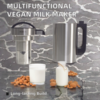 Machine à Lait Végétal Tendance 2026 en Acier Inoxydable pour Usage Domestique – Créez Votre Lait Végétal Maison (Avoine, Amande, Cachouette, Noix de Coco) avec Contrôle Numérique
