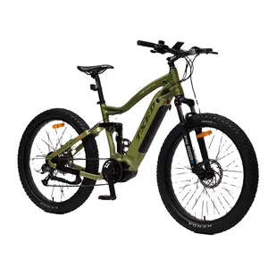 TXED New Electric Mountain Bike with Mid drive 500W Motor full suspension MTB Electric bicycle