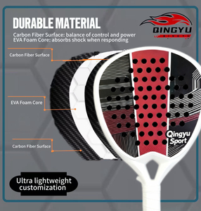 <span class=keywords><strong>Raquette</strong></span> de <span class=keywords><strong>padel</strong></span> Qingyu Sport Factory en fibre de carbone 3K-24K OEM DEM professionnelle, légère et portable - Product Image 3