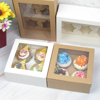 Boîtes à gâteaux Transporteur Cupcake Papier Fenêtre Donut Cookie Muffin Cheesecake Serveur d'emballage Pâtisseries Oeuf à tarte portable
