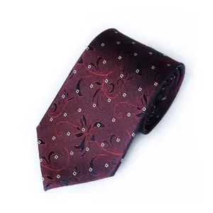 Hot Sell Available Classic Floral 100% Silk Men's Ties Logo Custom Ties For Men Woven Jacquard Craft