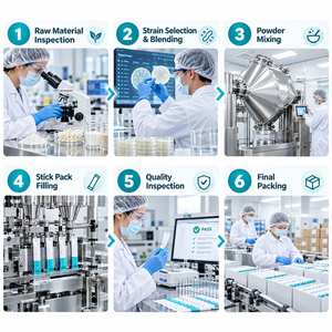 OEM ODM Etiqueta Privada Probiótico en Polvo en Sobres 60 <span class=keywords><strong>Mil</strong></span> <span class=keywords><strong>Millones</strong></span> de UFC Fórmula Prebiótica de <span class=keywords><strong>Diez</strong></span> Cepas Nutrición Diaria Venta al por Mayor de Fábrica - Product Image 6