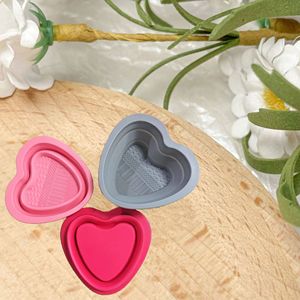 Limpiador de Brochas de Maquillaje de Silicona Plegable en Forma de Corazón, Almohadilla de Limpieza, Tapete para Limpiar Borlas de Polvo, Herramienta de Belleza Cosmética para Uso Doméstico - Product Image 4