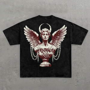 Camiseta Gráfica Corta Oversize de Algodón 100% de 300GSM con Estampado Personalizado y Lavado Vintage para Hombre, Anti-Pilling - Product Image 2