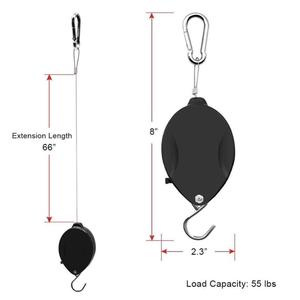 Retractable Plant Hanger <b>Hook</b> for Gardening, Adjustable Pulley <b>Hook</b> for Hanging Flower Pots and Planters - Product Image 3