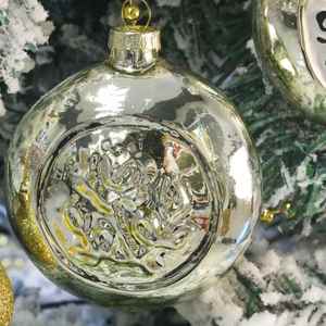 ลูกบอลแก้วตกแต่งงานแต่งงานคริสต์มาสปีใหม่ ของตกแต่งงานปาร์ตี้ คุณภาพสูง งานฝีมือแก้วรูปทรงนาฬิกา - Product Image 3
