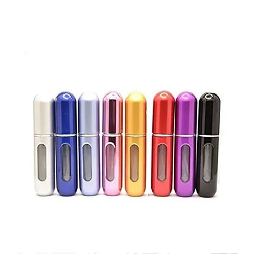 Portable Voyage Taille Fond Rempli 5ml 8ml Vide Verre Mini Bouteille De Parfum En Aluminium Métal Rechargeable Parfum Atomiseur Pulvérisation