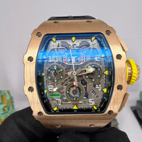 Dernière montre homme automatique à mouvement mécanique avec fonction chronographe, boîtier or rose 1103, style business décontracté